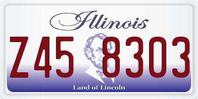 IL license plate Z458303