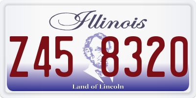 IL license plate Z458320