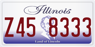 IL license plate Z458333