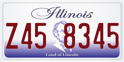 IL license plate Z458345