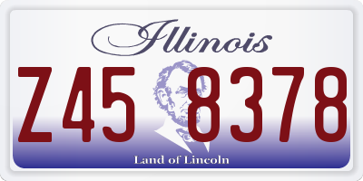 IL license plate Z458378