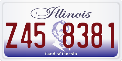 IL license plate Z458381
