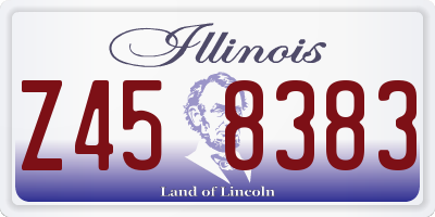 IL license plate Z458383