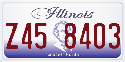 IL license plate Z458403