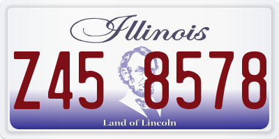 IL license plate Z458578