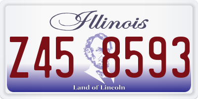 IL license plate Z458593