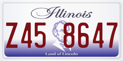 IL license plate Z458647