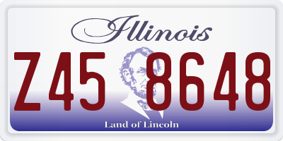 IL license plate Z458648