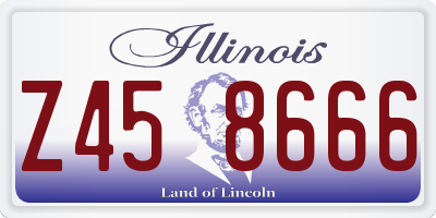IL license plate Z458666