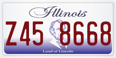 IL license plate Z458668
