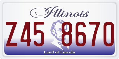 IL license plate Z458670