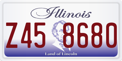 IL license plate Z458680