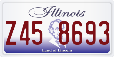 IL license plate Z458693