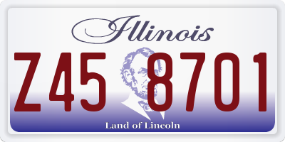 IL license plate Z458701
