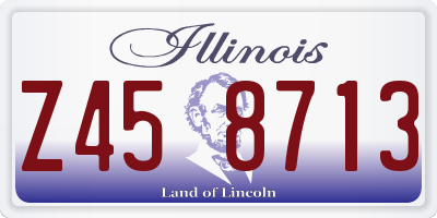 IL license plate Z458713