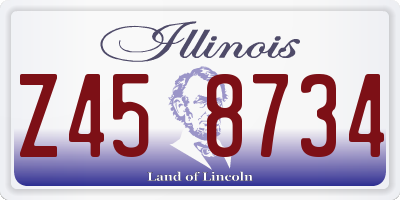 IL license plate Z458734