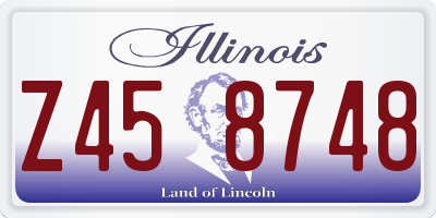IL license plate Z458748