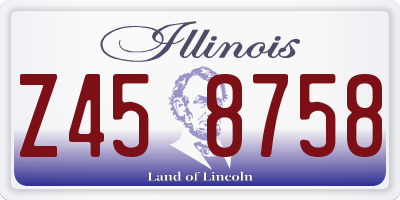 IL license plate Z458758