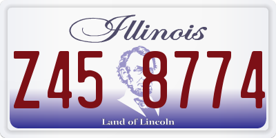 IL license plate Z458774