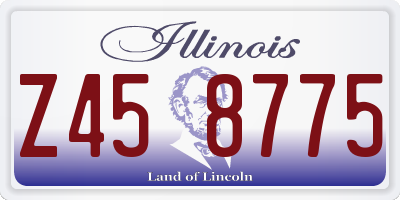 IL license plate Z458775