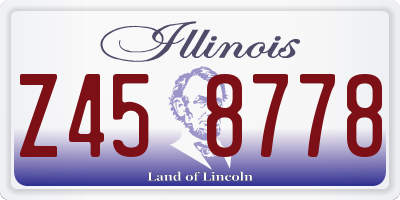 IL license plate Z458778