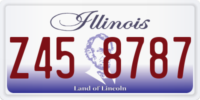 IL license plate Z458787