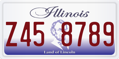 IL license plate Z458789