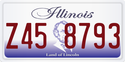 IL license plate Z458793
