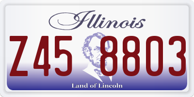IL license plate Z458803