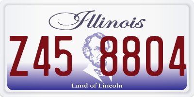 IL license plate Z458804
