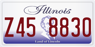 IL license plate Z458830