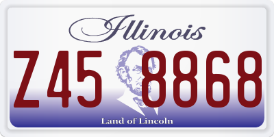 IL license plate Z458868