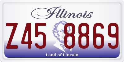 IL license plate Z458869