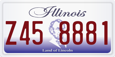 IL license plate Z458881