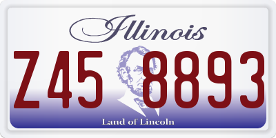 IL license plate Z458893