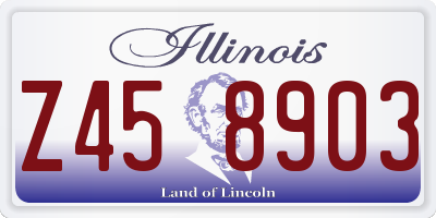 IL license plate Z458903