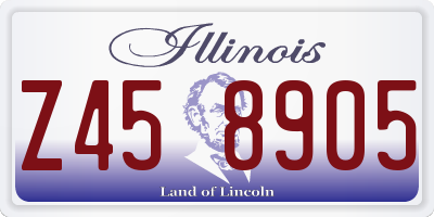 IL license plate Z458905
