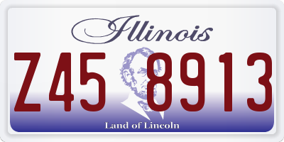 IL license plate Z458913