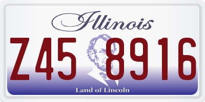 IL license plate Z458916