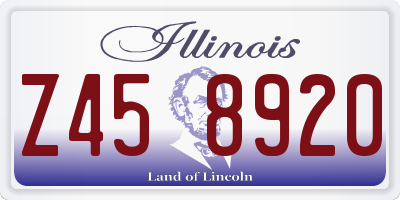 IL license plate Z458920