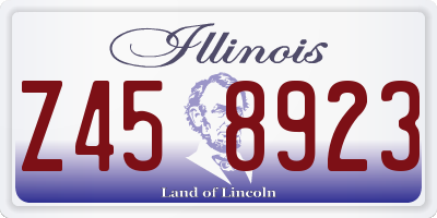 IL license plate Z458923