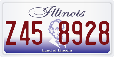 IL license plate Z458928