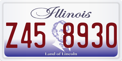 IL license plate Z458930