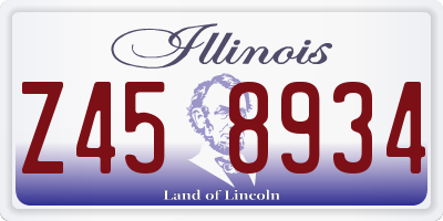 IL license plate Z458934
