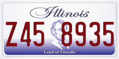 IL license plate Z458935