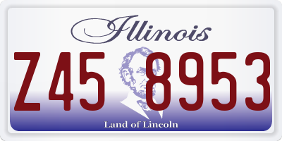 IL license plate Z458953