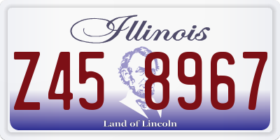 IL license plate Z458967