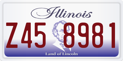 IL license plate Z458981