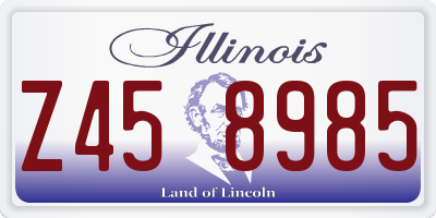 IL license plate Z458985