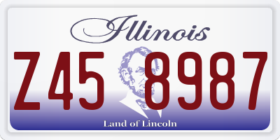 IL license plate Z458987